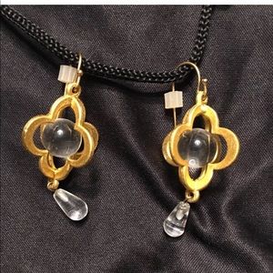 Elegant 22kt gold Dipped Bronze Drop Earrings